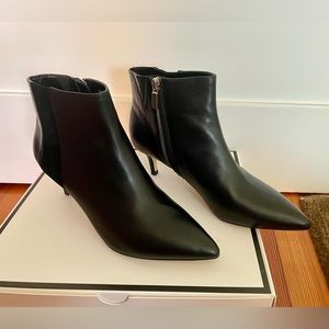 WHBM,  “FAYE” leather with suede accent, Ankle Bootie, size 7